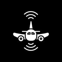 Aeroplane Glyph Inverted Icon Design vector