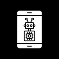 Assistant Glyph Inverted Icon Design vector