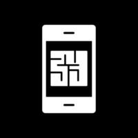 Maze Glyph Inverted Icon Design vector