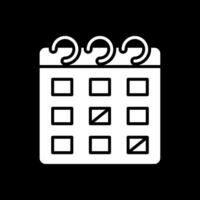 Schedule Glyph Inverted Icon Design vector