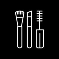 Makeup Brushes Line Inverted Icon Design vector