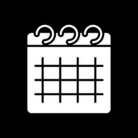 Calendar Glyph Inverted Icon Design vector