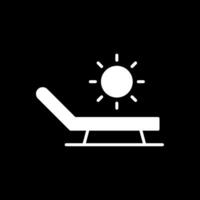 Sunbathing Glyph Inverted Icon Design vector