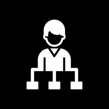 jerarquía glifo invertido icono diseño vector