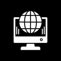 Worldwide Glyph Inverted Icon Design vector