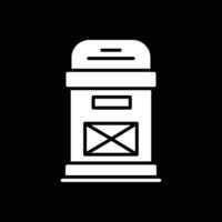 Postbox Glyph Inverted Icon Design vector