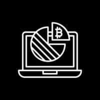 bitcoin grafico línea invertido icono diseño vector