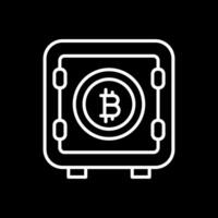 bitcoin almacenamiento línea invertido icono diseño vector