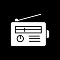 radio glifo invertido icono diseño vector