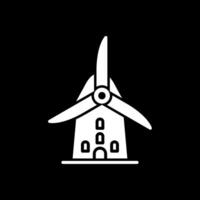 Wind Mill Glyph Inverted Icon Design vector