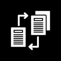 Files Exchange Glyph Inverted Icon Design vector