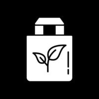 Eco Bag Glyph Inverted Icon Design vector