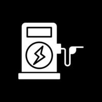 Eco Fuel Glyph Inverted Icon Design vector