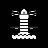 Lighthouse Glyph Inverted Icon Design vector