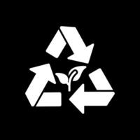 Recycling Glyph Inverted Icon Design vector