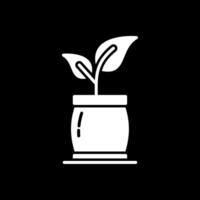 planta glifo invertido icono diseño vector