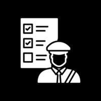 Customs Clearance Glyph Inverted Icon Design vector