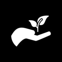 Replant Glyph Inverted Icon Design vector