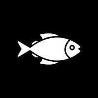 Fish Glyph Inverted Icon Design vector