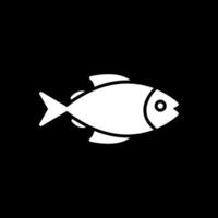 pescado glifo invertido icono diseño vector