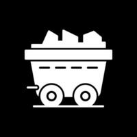 Coal Glyph Inverted Icon Design vector