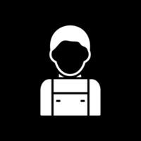 Loader Man Glyph Inverted Icon Design vector