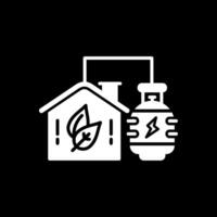 Biogas Energy Glyph Inverted Icon Design vector