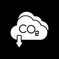 co2 glifo invertido icono diseño vector