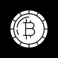 Bitcoin Bitcoin Glyph Inverted Icon Design vector