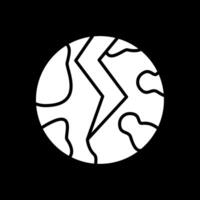 Earth Quake Glyph Inverted Icon Design vector