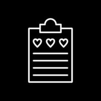 Wish List Line Inverted Icon Design vector