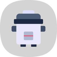 Pressure Cooker Flat Curve Icon Design vector