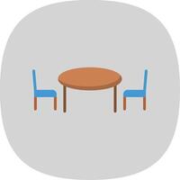 Kitchen Table Flat Curve Icon Design vector