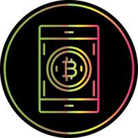 Bitcoin Pay Line Gradient Due Color Icon Design vector