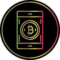 Bitcoin Pay Line Gradient Due Color Icon Design vector