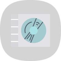 Compact Disc Flat Curve Icon Design vector