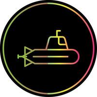 submarino línea degradado debido color icono diseño vector