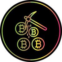 bitcoin minería línea degradado debido color icono diseño vector