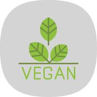 Vegan Flat Curve Icon Design vector