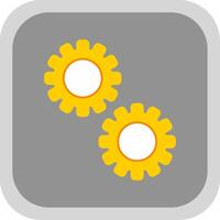 Cogwheel Flat round corner Icon Design vector