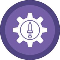 Attack Glyph Due Circle Icon Design vector