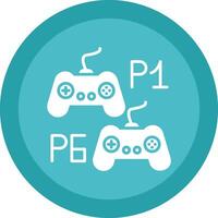 Player Versus Player Glyph Due Circle Icon Design vector