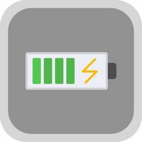 Battery Flat round corner Icon Design vector