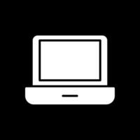 Laptop Glyph Inverted Icon Design vector