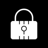 Locked Glyph Inverted Icon Design vector