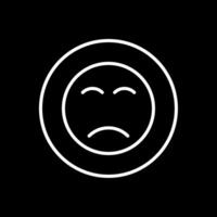 Sad Face Line Inverted Icon Design vector
