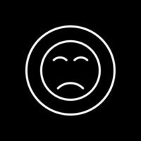 Sad Face Line Inverted Icon Design vector