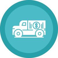 Armored Truck Glyph Due Circle Icon Design vector