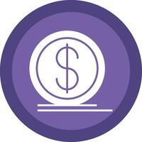 Dollar Coin Glyph Due Circle Icon Design vector