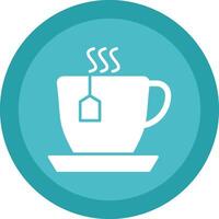 Cup Of Tea Glyph Due Circle Icon Design vector